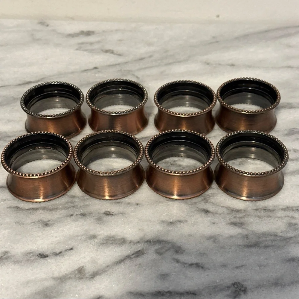 Elegant Copper Napkin Rings Set